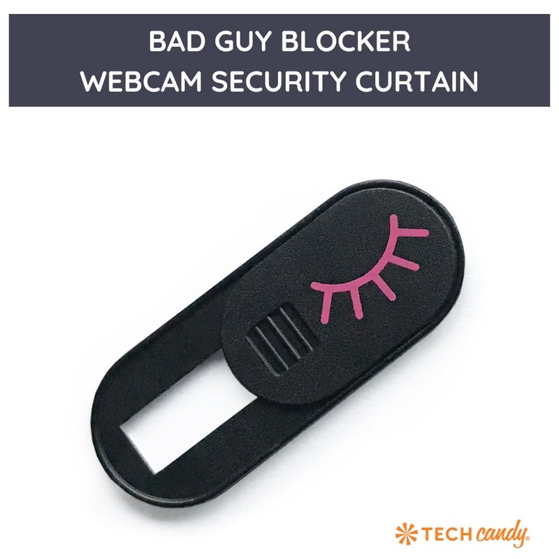 Tech Candy Bad Guy Blocker Webcam Cover Privacy Protector, Black - Secure, Thin, Durable, for Computers, Laptops, Tablets, & Smartphones, Easy Application (Black, 1-Pack) - Image 1